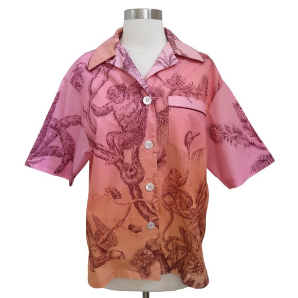 F.R.S. FOR RESTLESS SLEEPERS Gravour Jungle Print cotton shirt sz L FRS - Picture 1 of 6